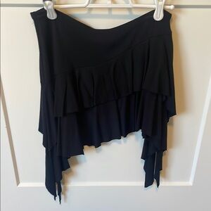 Black Tiered Ruffle Asymmetric Women’s Skirt